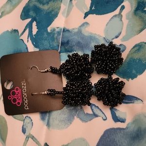 NWT! Black Beaded Earrings